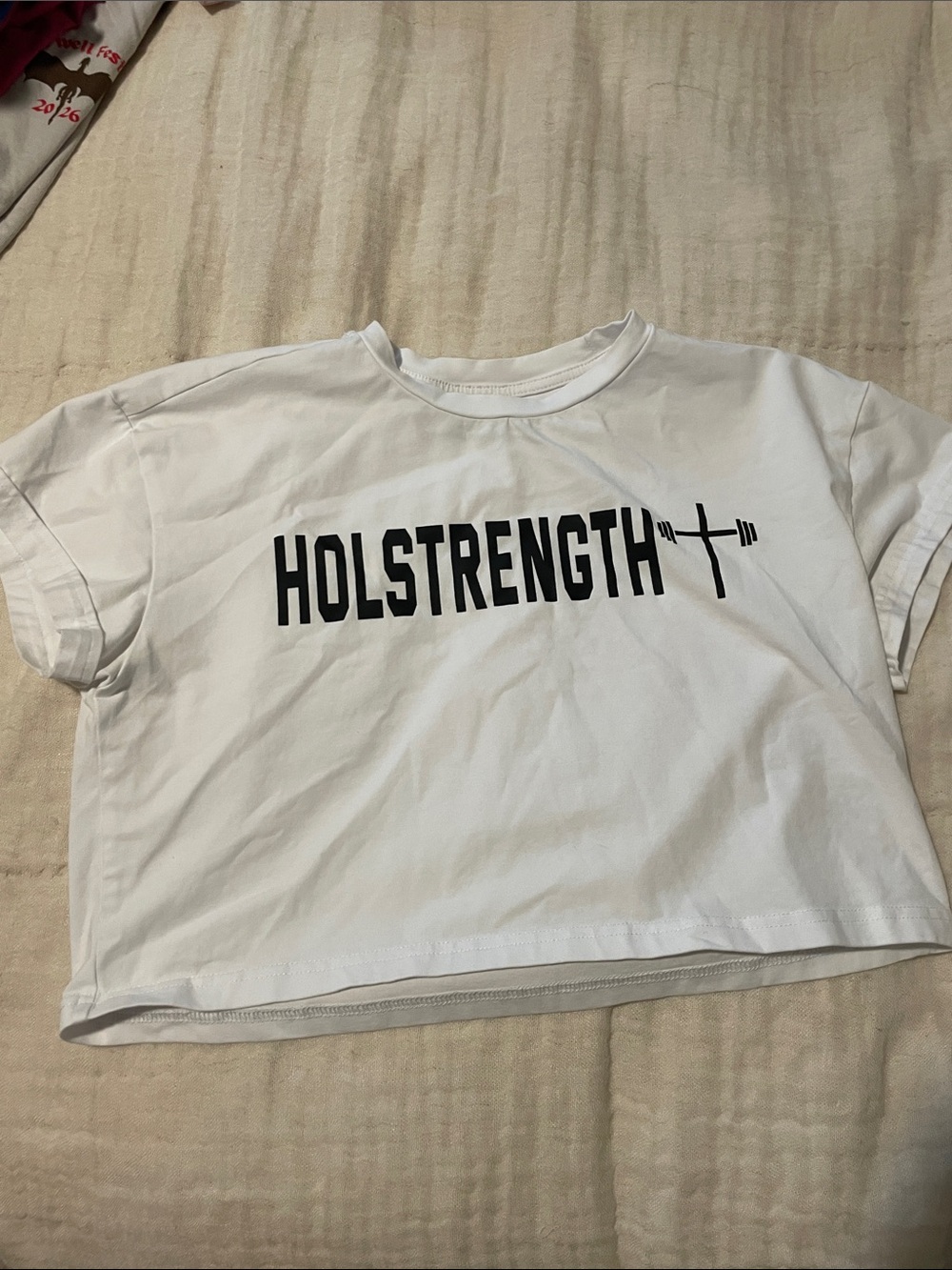 White Cropped Graphic Tee